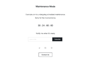 hvordan sette bloggen i maintenance mode