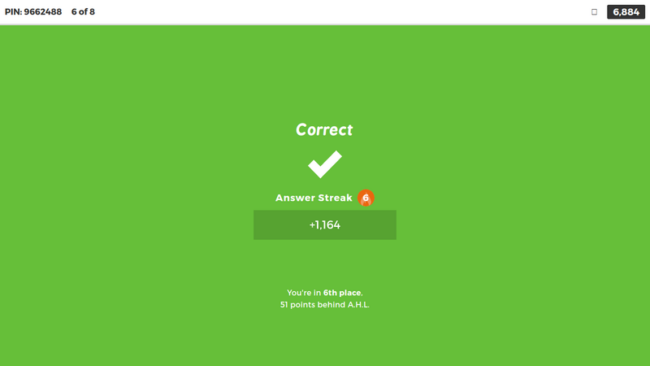 Kahoot skjermbilde